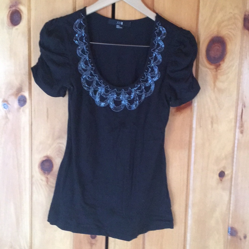 Beaded Black Top